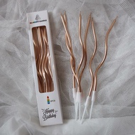 LILIN Tall Swirl Candle Birthday Candle/ Metallic Birthday Candle/