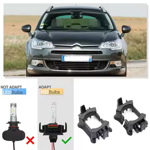 2X H7 HID Headlight Bulb Adapter Holder Retainer Headlamp Socket for Peugeot 208 508 2008 5008 3008 