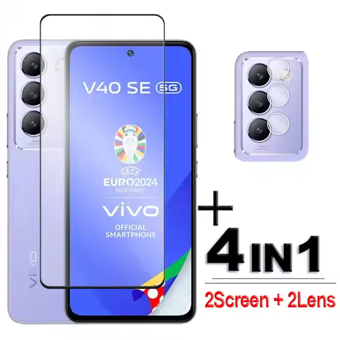 4in1 For Vivo V40 SE 5G Glass For Vivo V40 SE Tempered Glass 6.67 inch 2.5D Full Cover Screen Protec