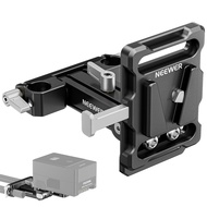 NEEWER Mini V Mount Battery Plate with 15mm LWS Rod Clamps, 180° Tilt Foldable L Shaped V Lock Batte