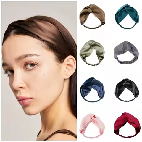 Pure Silk Twisted Turban Head Wrap 100 Mulberry Silk Designer Headbands Luxury Silk Elastic Hair Ban