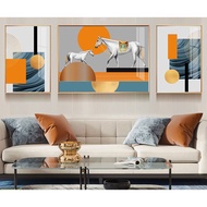 High-end Mirror Painting - 3D Horse Art Living Room Wall Painting 3 (Set of 3 panels)
