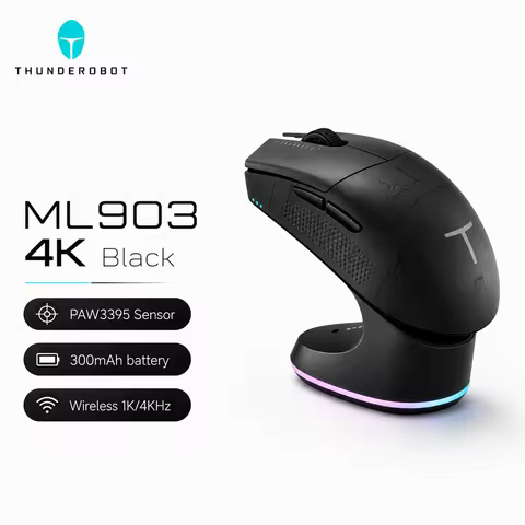 Thunderobot ML901 ML903 Wireless Gaming Mouse PAW3395 26000DPI 650IPS 1K 4K Polling Rate 3-Zone RGB 
