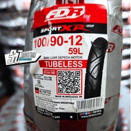 FDR Sport XR EVO 100/90-12 Tubeless Tire + Tubeless Valve
