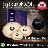 Istanbul Agop Cymbals Xist Brilliant Set 14" Hi-Hats 16" Crash 20" Ride Cymbal Pack With Bag (IXBS3)