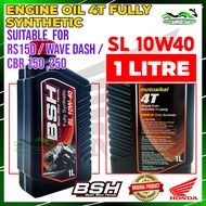 BOON SIEW HONDA BSH ENGINE OIL 4T FULLY SYNTHETIC 100% ORIGINAL 10W40 / NEW MODEL FULLY SYTHETIC SEMI SYTHETIC 10W30