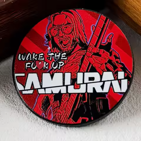 Johnny Silverhand Lapel Pin Video Game Band Samurai-Iconic Quote Badge RPG Jewelry Gamer Gift Souven