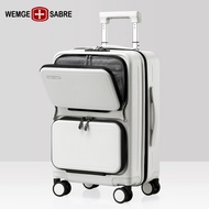 HY/🎁Swiss Army Knife Multi-Function Luggage Female Front Fastening Trolley Case Male20Inch Boarding Bag Business Travel
