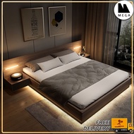 【Customized】🇸🇬 ⚡ Nordic Tatami Bed Frame Wooden Bed Frame Solid Wood Bed Frame With Storage Bed Frame With Mattress Super Single/Queen/King Size Bed Frame