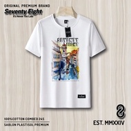 Seventy Eight Cool Adult Men's Distro T-Shirt Bandung Combed 24s Casual Comfortable Standard White