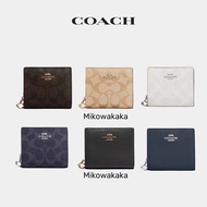 COACH Women's Coin Wallet Zipper Buckle/Wallet/Leather Half Fold with Card Slot C3309 C2862 C4104