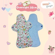 Pad kain Overnight 32cm minky | cloth pad | sanitary pad | reusable pad | waterproof washable | pad 