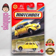 Matchbox 1970 Citroen 2CV Yellow Diecast European Classic Car