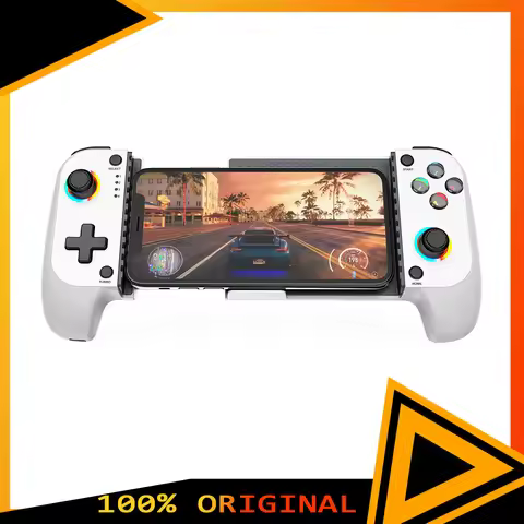 Mobile Game Controller for iPhone and Android Wireless Bluetooth Game Controller with RGB Light Supp