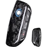 Genuine Forged Carbon Fiber Remote Smart Key Fob Cover Case Protector for Latest 2023-2025 BMW 7 Ser