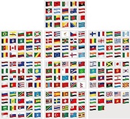 Hooqict 960 Pieces World Flag Stickers 192 Country Flags of The World Mini Flags Passport Stickers f