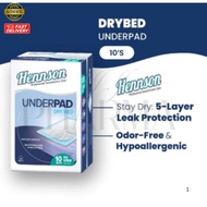 Hennson Drybed Underpad 75cm x 75cm 10's