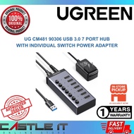 UGREEN UG CM481 90306 USB 3.0 7 Port Hub With Individual Switch Power Adapter