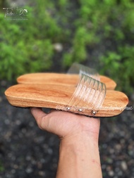 Dép guốc gỗ mộc nữ truyền thống đế 3 phân 2 phân Thiên Di dùng để đi lễ chùa quai nhung nhựa xỏ ngón