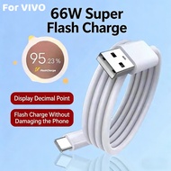 For VIVO 66W SuperCharger Fast Charger Adapter 6A Type-C Cable For V27 V29 S15 S16 Y77 iQOO Z6 Z7