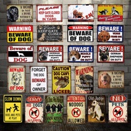 [ WellCraft ] Beware OF DOGS CAT PET Animal Metal Sign Wall Tin Signs Posters Vintage Painting LYME 
