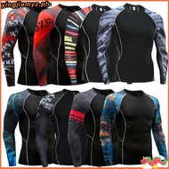 LAFROI Men's Long Sleeve SwimSuit Rush guard Fit Compression Rash Guard Sportswear Gym Clothes Fitne