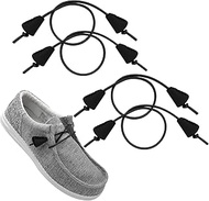 2Pairs Elastic Shoelaces for Hey Dude Shoe, No Tie Bungee Stretchy Shoe Laces,Shoe Strings Replaceme