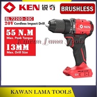 KEN BL7220D 20V BRUSHLESS HAMMER DRILL 13MM BL7220 COMPACT DRILL