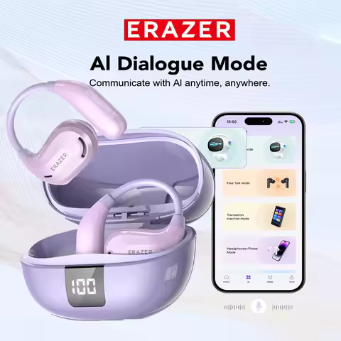 ERAZER XT66 Bluetooth Translator Earphone ASMR Headset DIY APP Wireless Headphones Office Study abro