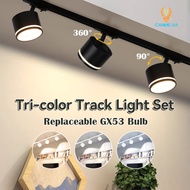 Tri-color Bulb Replaced Track Light Ceiling Light GX53 Spotlight Ceiling Lamp 9W Living Room Home