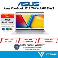 ASUS VIVOBOOK 17 A1704V-AAU233WS Laptop Intel i7-1355U 16GB 512GB Intel UHD 17.3" FHD W11 OPI