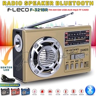 Radio Bluetooth Multifungsi Full Bass FLECO F-321BR FM/AM/SW + Ada Senter LED | Speaker Radio Portab