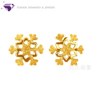 [Yuanda Jewelry] Gold 9999 {Snowflake} Pure Earrings-Pure 9999 National Standard 5-0041