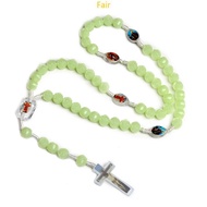 Fair glowing in Dark Rosary Necklace Home Church Yoga Room Decorations
