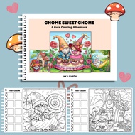 Gnome Sweet Gnome Coloring Book | 20 Pages | A4 Premium Paper 135gsm | Size 297mm x 210mm