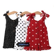 Toddler romper baju baby girl anak bayi budak kanak kanak perempuan dress polkadot merah putih hitam
