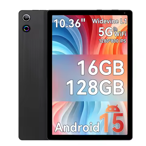 Android 15 Tablet 10.4 Inch Octa-Core Processor 16GB RAM 128GB ROM 1TB TF Card Expand 5G/2.4G WiFi 5