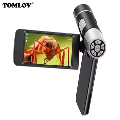 TOMLOV Handheld Microscope Digital FHD1080P 4" Screen For Photo/Video Observe Outdoor Tool Portable 