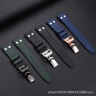 20mm 21mm 22mm Nature Soft Fluororubber FKM Rubber Watchband For IWC Strap Big Pilot Portofino TOP G