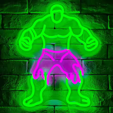 Hulk Neon Sign For Wall Decor Dimmable Led Lights Room Decoration Gym Bedroom Bar Gaming Zone USB Po