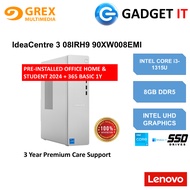 LENOVO TOWER 08IRH9 90XW008EMI PC (i3-1315U,8GB,512GB SSD,UHD GRAPHICS,WIN11) FREE USB KEYBOARD AND 