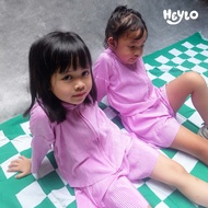 Heylo Kids - Jacket Hoodie - One Set Pleats - Children's Pleated Jacket Set - Lilac