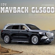 【 Rum】1:24ชั่ง Mercedes Benz GLS600ล้อแม็กรถยนต์รุ่นแสงและเสียงผล D Iecast รถของเล่นสำหรับเด็กผู้ชายของขวัญวันเกิดเด็กของเล่นรถคอลเลกชัน