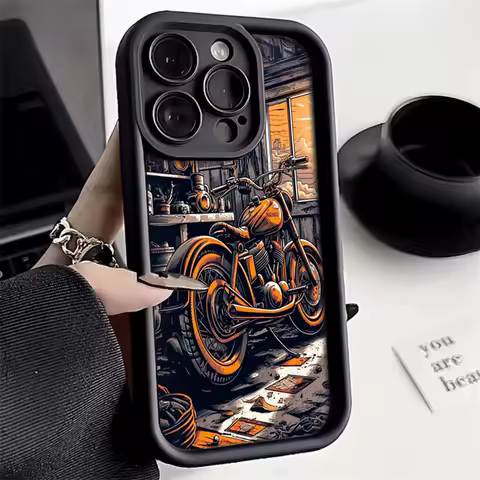 Intense Colors Vintage Motorcycle Painted Phone Case for Xiaomi Mi 11 Lite 5G NE 14T Pro 14 13T 12T
