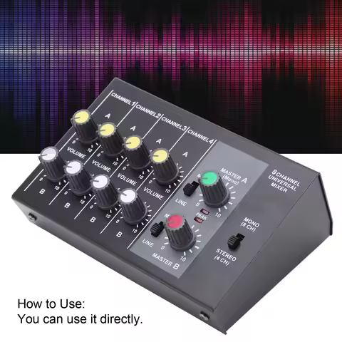 Audio Mixer 8 Channel Input Mono Stereo Sound Mixing Console Low Noise Audio Mixer Audio Mixing Cons