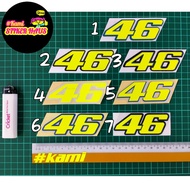 Sticker 46 The Doctor Valentino Rossi Sticker Cutting Overlapping Fluorescent Designs 46 Wording Sti