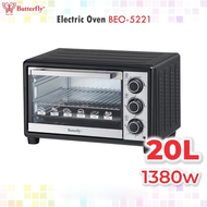 BUTTERFLY Electric Oven BEO-5221 (20L) Easy Home Bake Light Use Basic Function 2 Baking Trays 2 Wire Racks Ketuhar Rumah