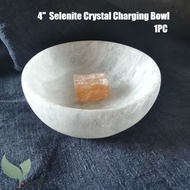 4"/4.7" Carved Selenite Bowl, Cleansiing and Charging Crystal, for Healing, Metaphysical, Meditation