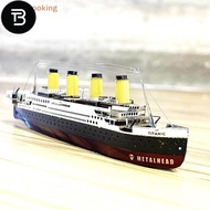 TB [LargeLooking] Color Titanic Puzzle DIY Cruise Ship Assembled Model Kits Children Educational Toy