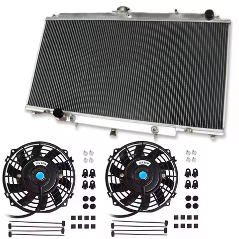Aluminum Radiator + Fans FOR 1997-2001 NISSAN GU PATROL Y61 Diesel 6Cyl TD42 RD28 ZD30CR 2.8/3.0/4.2